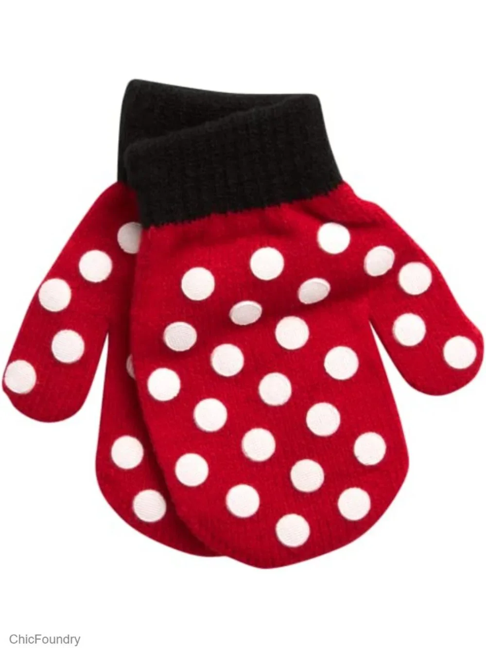 Kids Beanie Hat and Gloves Set 3D Bow Winter Cap 2 Pairs Mittens
